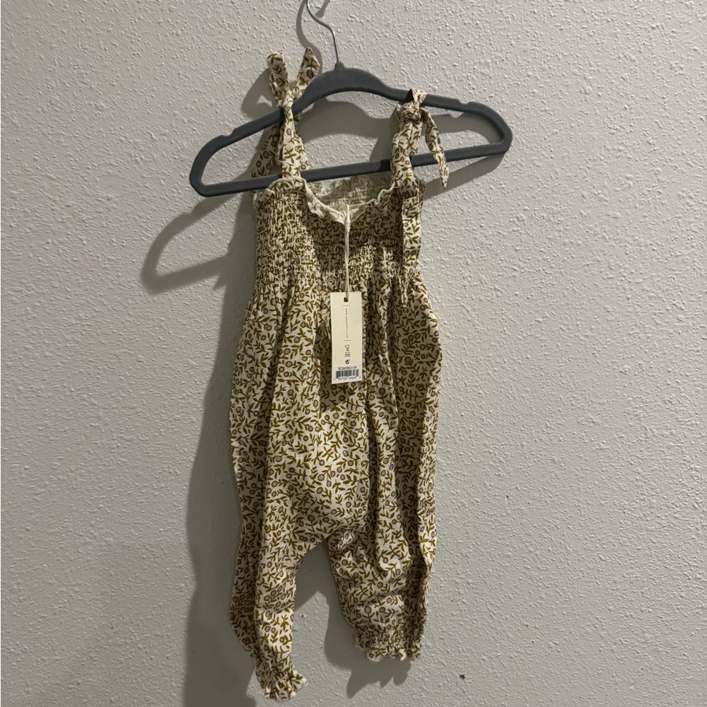 Rylee + Cru Floral Jumpsuit in Cream and Brown